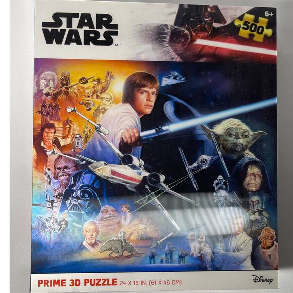 Disney Star Wars Original Trilogy Prime 3D Puzzle Luke Vader 500 Piece 24x18 NEW - Picture 5 of 7
